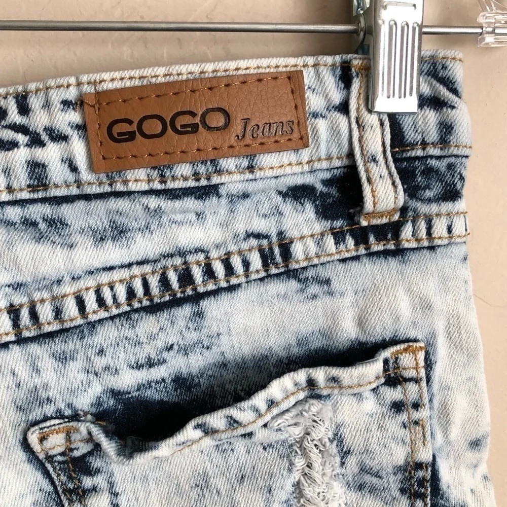 Gogo‎ Acid Washed Distressed Denim Shorts